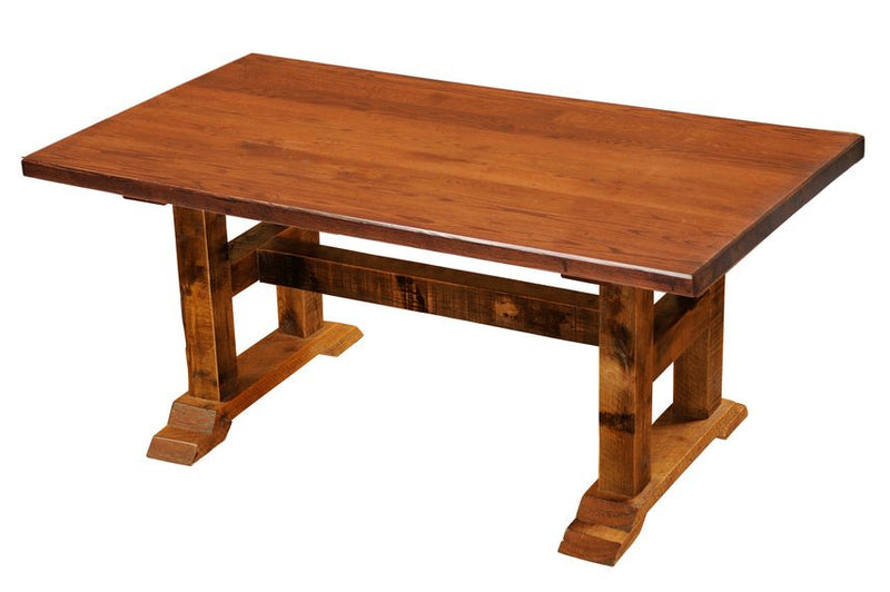 B15123-AO Barnwood Timbers Dining Table w/Oak Top - Ozark Cabin Décor, LLC