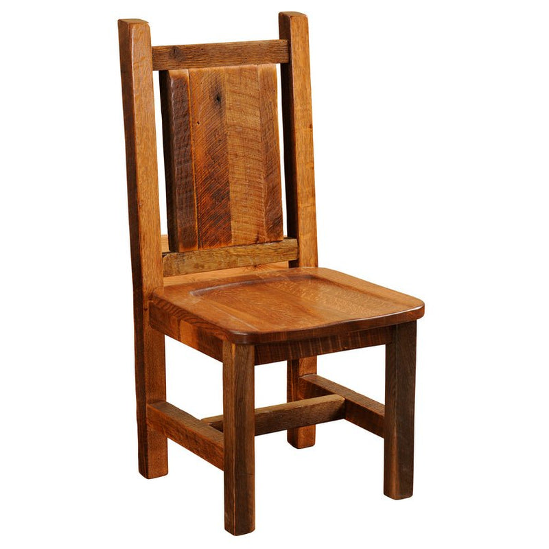 B16110-AO Barnwood Artisan Side Chair With Antique Oak Seat - Ozark Cabin Décor, LLC
