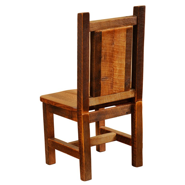 B16110-AO Barnwood Artisan Side Chair With Antique Oak Seat - Ozark Cabin Décor, LLC