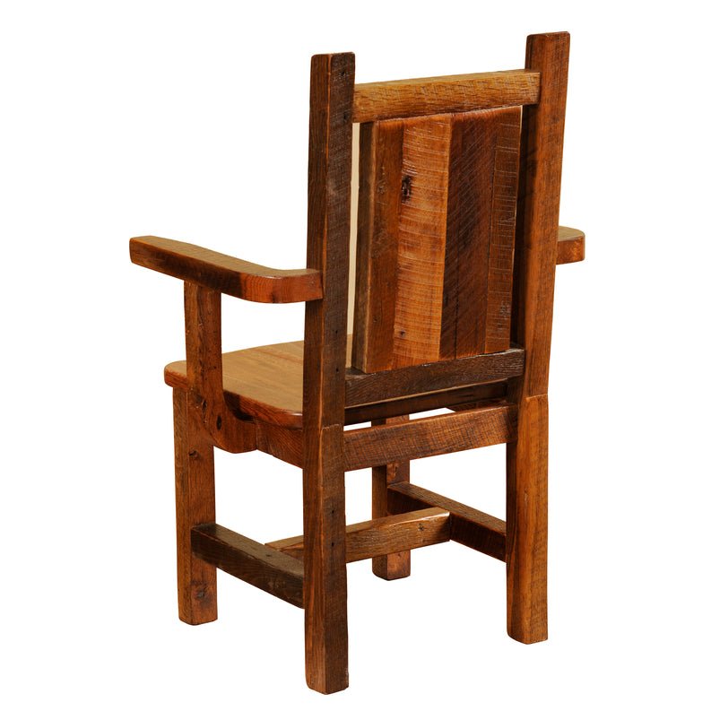 B16120-AO Barnwood Artisan Arm Chair With Antique Oak Seat - Ozark Cabin Décor, LLC