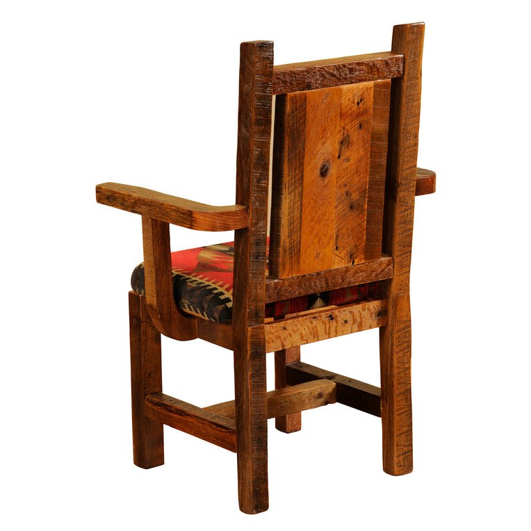 B16135-UF Barnwood Upholstered Artisan Arm Chair - Ozark Cabin Décor, LLC