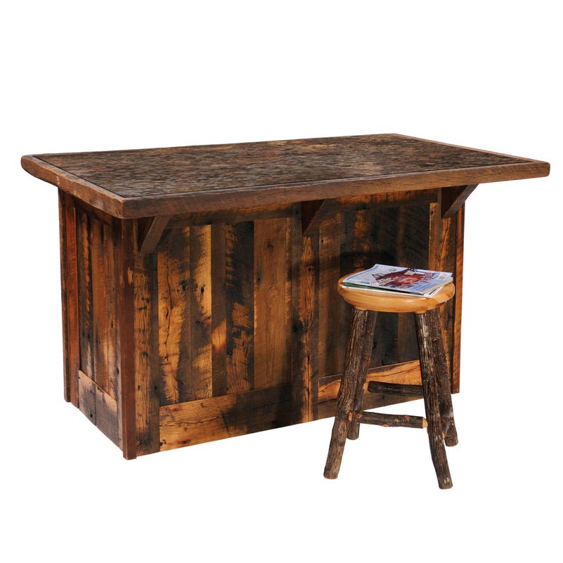 Fireside Lodge Barnwood Kitchen Island with Artisan Top - 60-inch