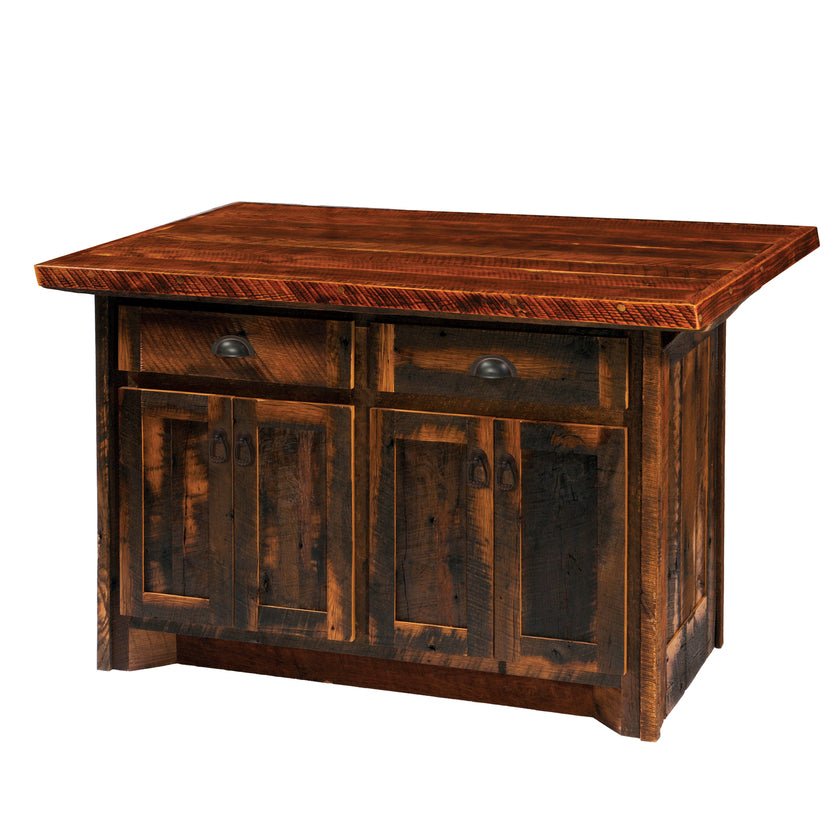 Fireside Lodge Barnwood Kitchen Island with Artisan Top - 60-inch - Thumbnail 2