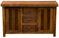 B16198-B-AO Barnwood Sideboard With Antique Oak Top - Ozark Cabin Décor, LLC