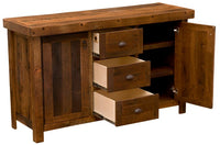 B16198-B-AT Barnwood Sideboard With Artisan Top - Ozark Cabin Décor, LLC