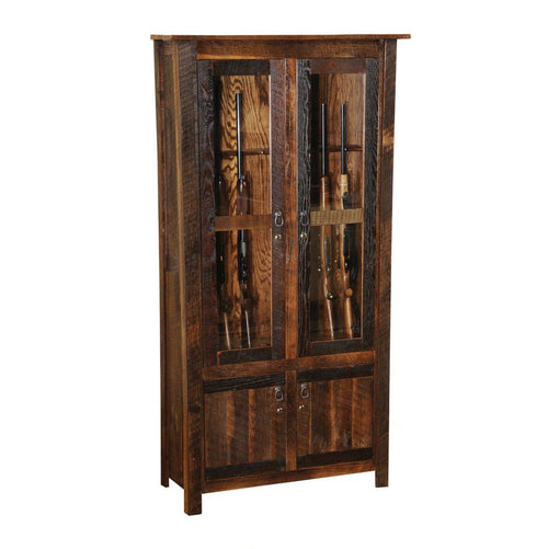 B16801 Fireside Lodge Barnwood 8-Gun Cabinet - Ozark Cabin Décor, LLC