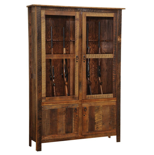 B16803 Fireside Lodge Barnwood 12 Gun Cabinet - Ozark Cabin Décor, LLC