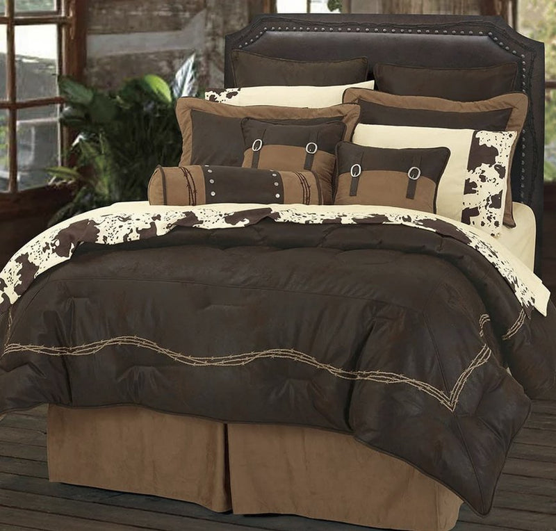 Barbwire 7-Pc Queen Comforter Set - Chocolate - Ozark Cabin Décor, LLC