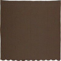 Black Check Shower Curtain w/Scalloped Edges - Ozark Cabin Décor, LLC