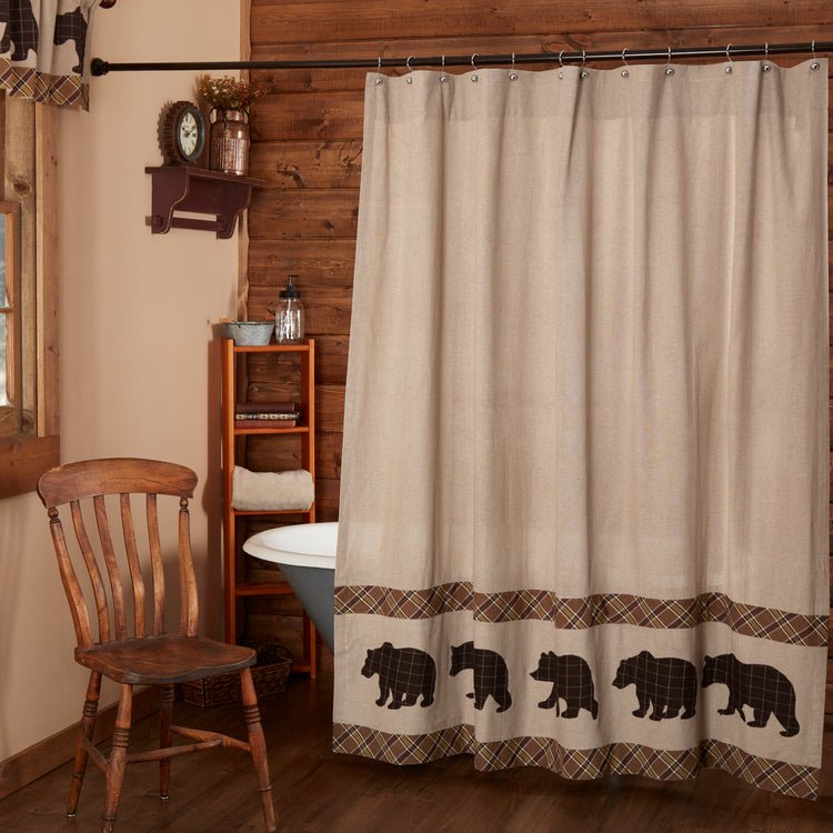 Wyatt Bear Shower Curtain - Ozark Cabin Décor, LLC