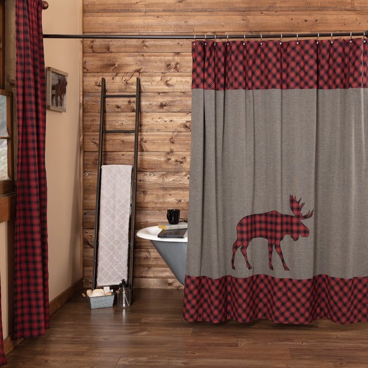 Cumberland Moose Applique Shower Curtain - Ozark Cabin Décor, LLC