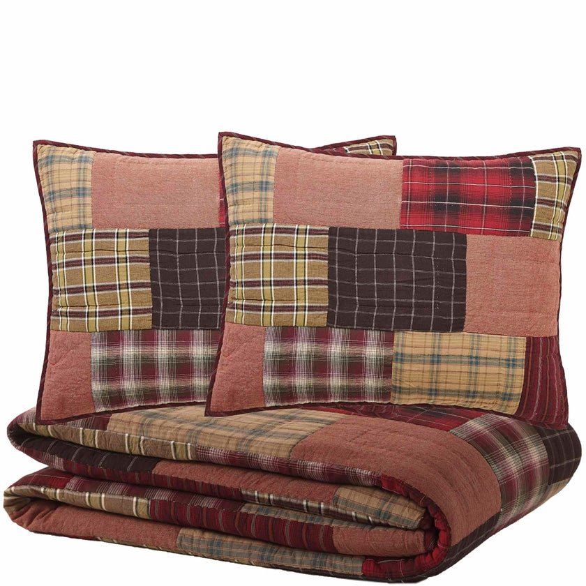 Wyatt 3-Piece Reversible Quilt Set - Queen - Ozark Cabin Décor, LLC