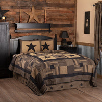 Black Check Star Quilt Set - King - Ozark Cabin Décor, LLC