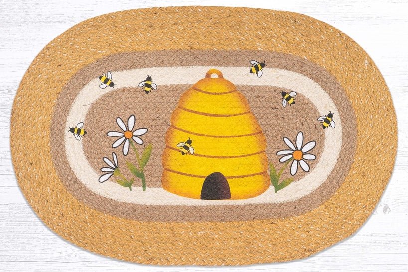 OP-9-101 Beehive Oval Braided Rug - Ozark Cabin Décor, LLC