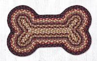 Dog Bone Black Cherry, Chocolate, and Cream Braided Pet Rug - DB-371 - Ozark Cabin Décor, LLC