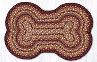 Dog Bone Black Cherry, Chocolate, and Cream Braided Pet Rug - DB-371 - Ozark Cabin Décor, LLC