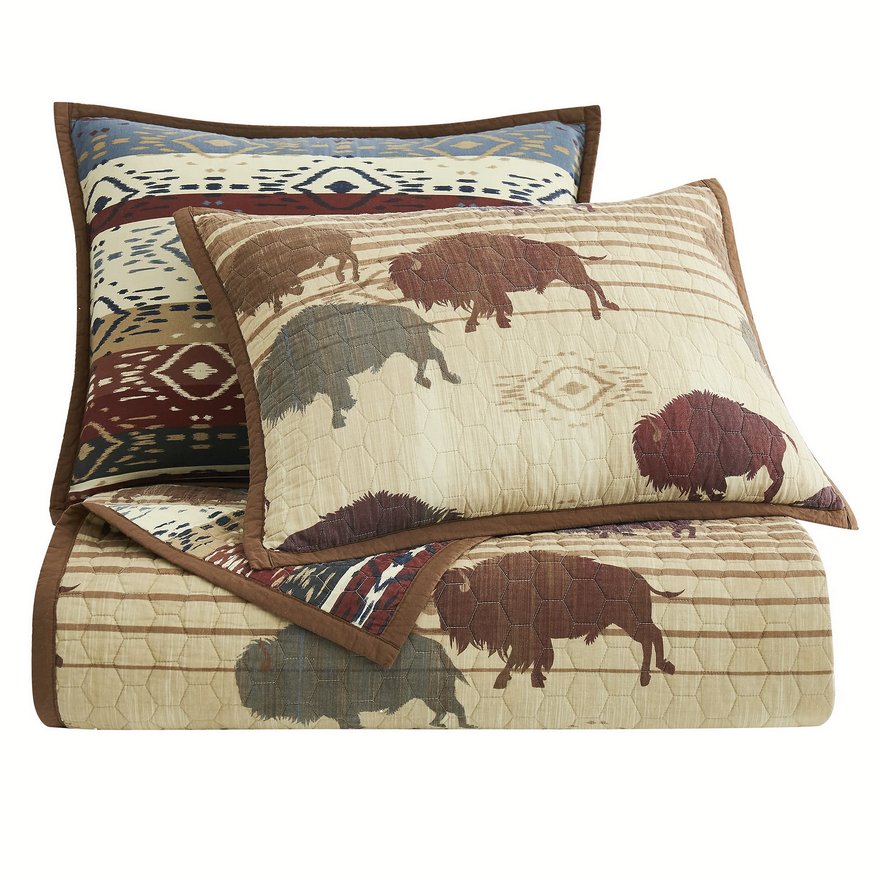 Buffalo Valley Reversible 3-Pc Quilt Set - Full/Queen - Ozark Cabin Décor, LLC