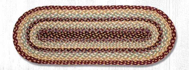 Burgundy/Gray/Cream Jute Table Runner