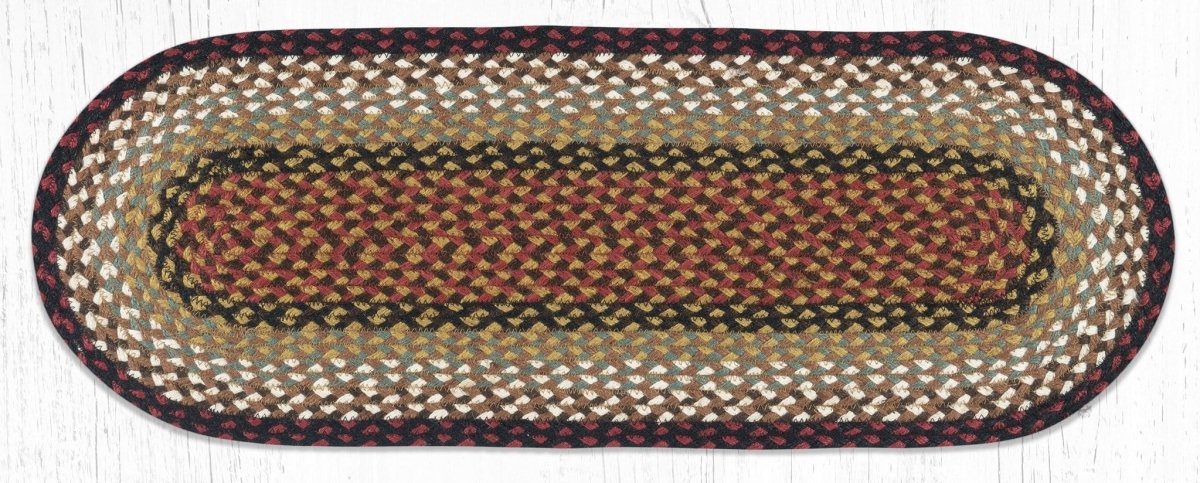 Burgundy/Mustard Jute Table Runner - Ozark Cabin Décor, LLC