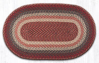 C-012 Burgundy Braided Rug - Oval - Ozark Cabin Décor, LLC