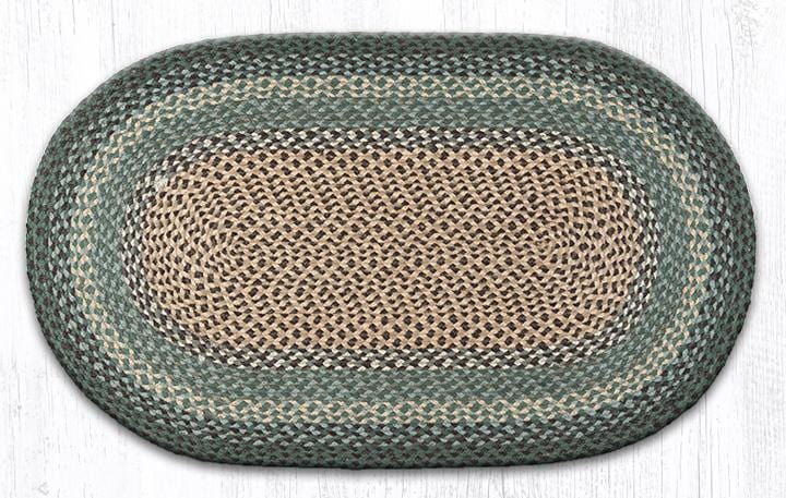 C-013 Dark Green Braided Rug - Oval - Ozark Cabin Décor, LLC