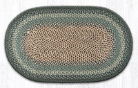 C-013 Dark Green Braided Rug - Oval - Ozark Cabin Décor, LLC