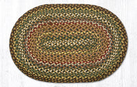 C-051 Fir & Ivory Braided Rug - Oval - Ozark Cabin Décor, LLC