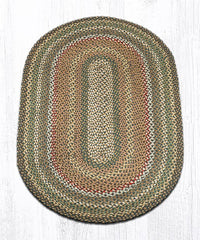 C-051 Fir & Ivory Braided Rug - Oval - Ozark Cabin Décor, LLC