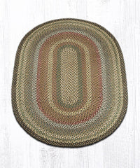 C-051 Fir & Ivory Braided Rug - Oval - Ozark Cabin Décor, LLC