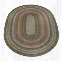 C-051 Fir & Ivory Braided Rug - Oval - Ozark Cabin Décor, LLC