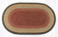 C-057 Burgundy, Gray, & Cream Braided Rug - Oval - Ozark Cabin Décor, LLC