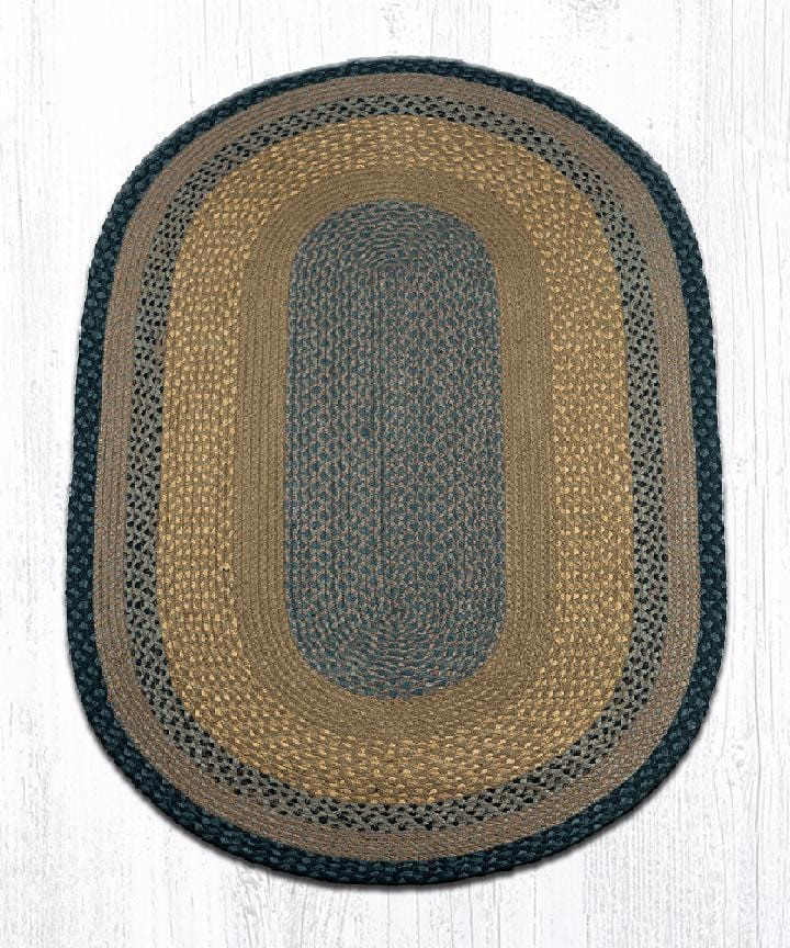 C-099 Brown, Black, & Charcoal Braided Rug - Oval - Ozark Cabin Décor, LLC