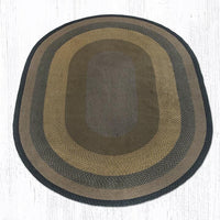 C-099 Brown, Black, & Charcoal Braided Rug - Oval - Ozark Cabin Décor, LLC