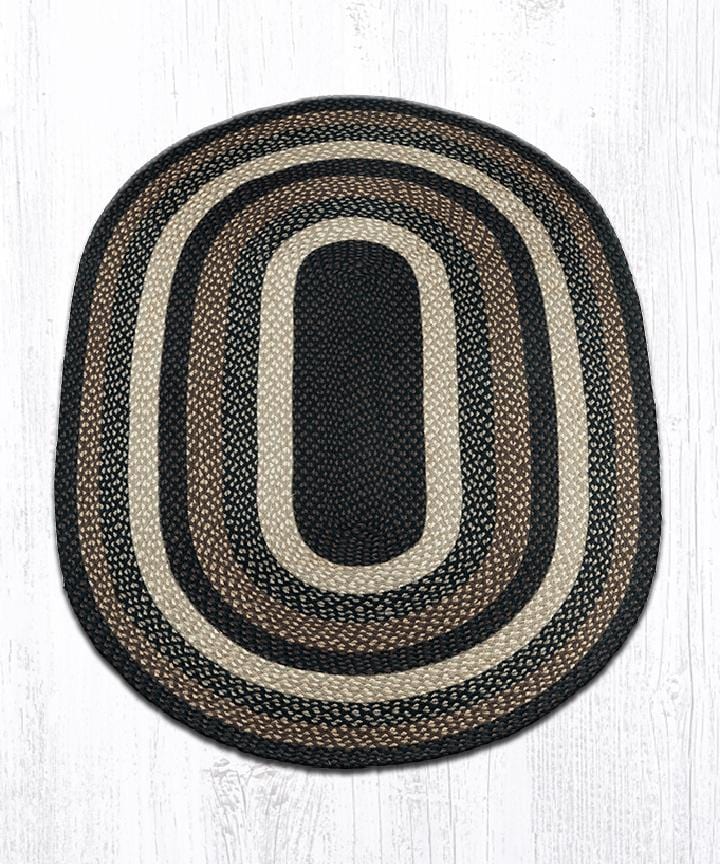 C-313 Mocha Frappuccino Braided Rug - Oval - Ozark Cabin Décor, LLC