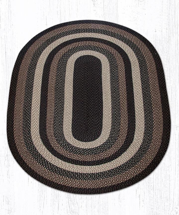 C-313 Mocha Frappuccino Braided Rug - Oval - Ozark Cabin Décor, LLC