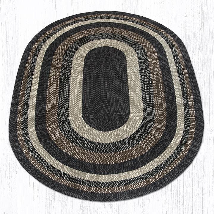 C-313 Mocha Frappuccino Braided Rug - Oval - Ozark Cabin Décor, LLC