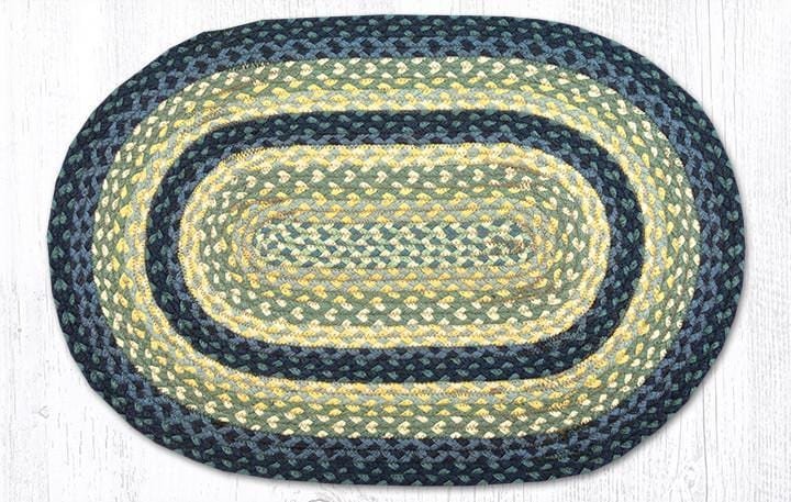 C-362 Breezy Blue, Taupe, & Ivory Braided Rug - Oval - Ozark Cabin Décor, LLC