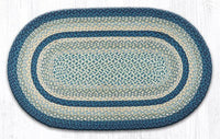 C-362 Breezy Blue, Taupe, & Ivory Braided Rug - Oval - Ozark Cabin Décor, LLC