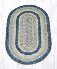 C-362 Breezy Blue, Taupe, & Ivory Braided Rug - Oval - Ozark Cabin Décor, LLC