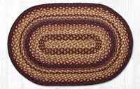 C-371 Black Cherry, Chocolate, & Cream Braided Rug - Oval - Ozark Cabin Décor, LLC