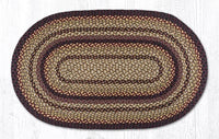 C-371 Black Cherry, Chocolate, & Cream Braided Rug - Oval - Ozark Cabin Décor, LLC