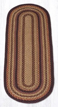 C-371 Black Cherry, Chocolate, & Cream Braided Rug - Oval - Ozark Cabin Décor, LLC