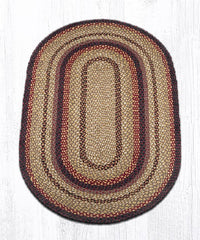 C-371 Black Cherry, Chocolate, & Cream Braided Rug - Oval - Ozark Cabin Décor, LLC