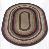 C-371 Black Cherry, Chocolate, & Cream Braided Rug - Oval - Ozark Cabin Décor, LLC
