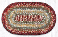 C-417 Thistle Green & Country Red Braided Rug - Oval - Ozark Cabin Décor, LLC