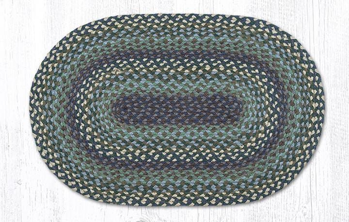 C-503 Blueberry & Cream Braided Rug - Oval - Ozark Cabin Décor, LLC