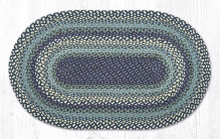 C-503 Blueberry & Cream Braided Rug - Oval - Ozark Cabin Décor, LLC