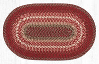 C-789 Taupe, Chestnut, and Chili Pepper Braided Rug - Oval - Ozark Cabin Décor, LLC