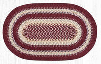 C-791 Burgundy, Gray, and Cream Braided Rug - Oval - Ozark Cabin Décor, LLC