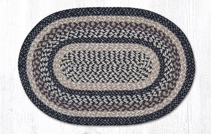 C-9-093 Black and Tan Braided Rug - Oval - Ozark Cabin Décor, LLC